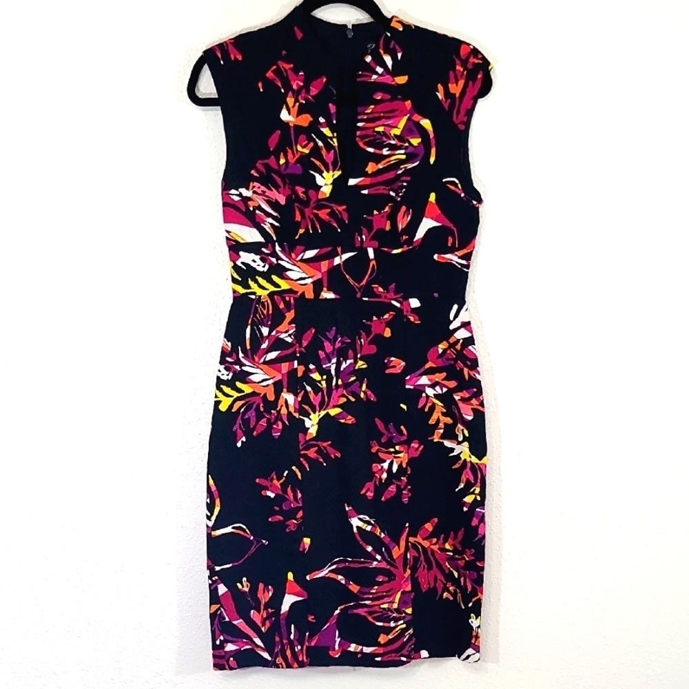 JAX Sleeveless Black Vibrant Colors Lined Special Occasion Vacation Work Dress-8